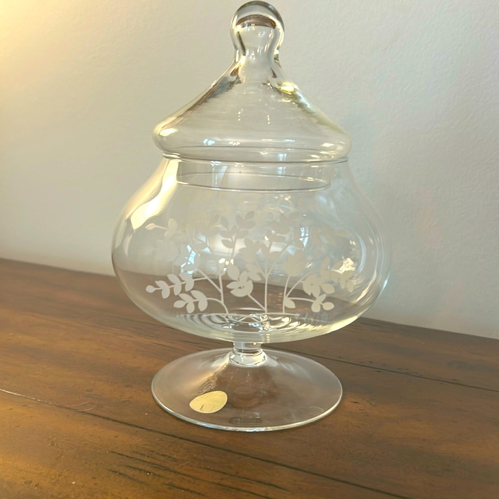 CLOSEOUT- Etched Pedestal Candy Dish